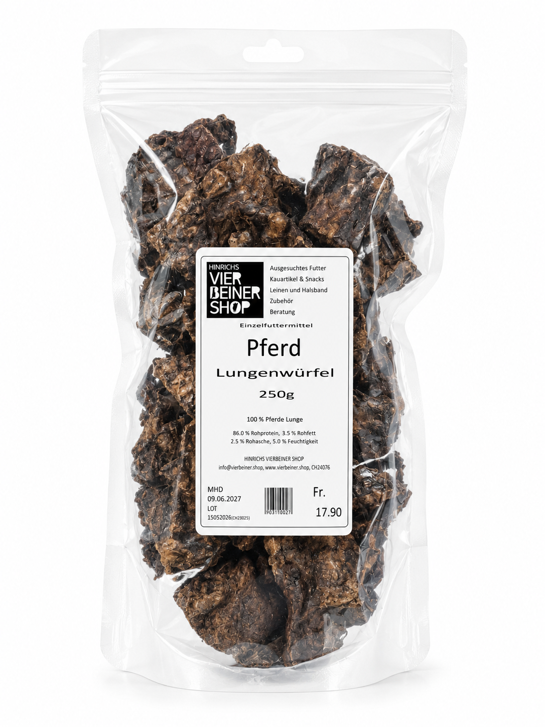 Pferd Lungenwürfel 250g