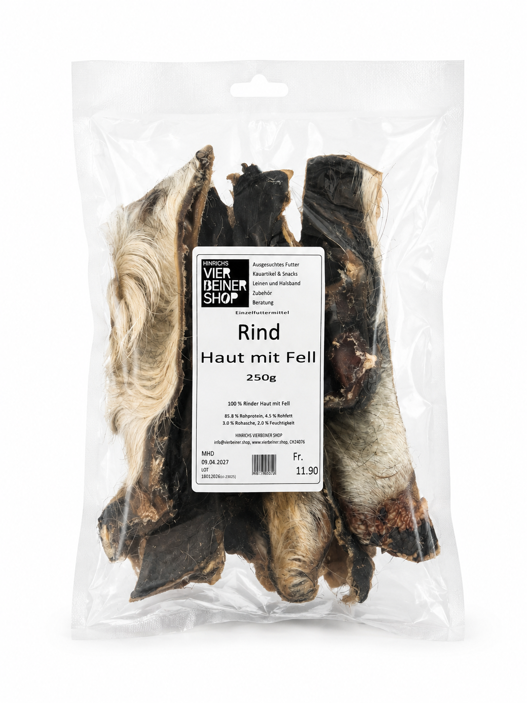 Rind Haut mit Fell 250g