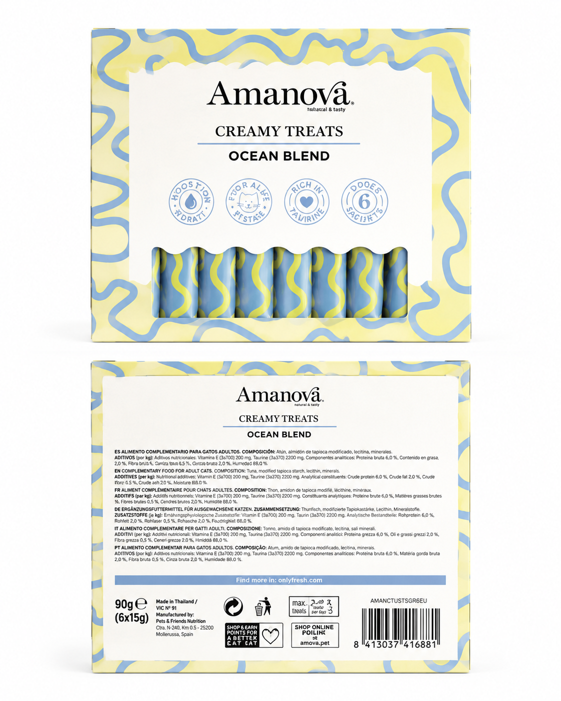 Amanova Creamy Treats Ocean Blend (6x15g)