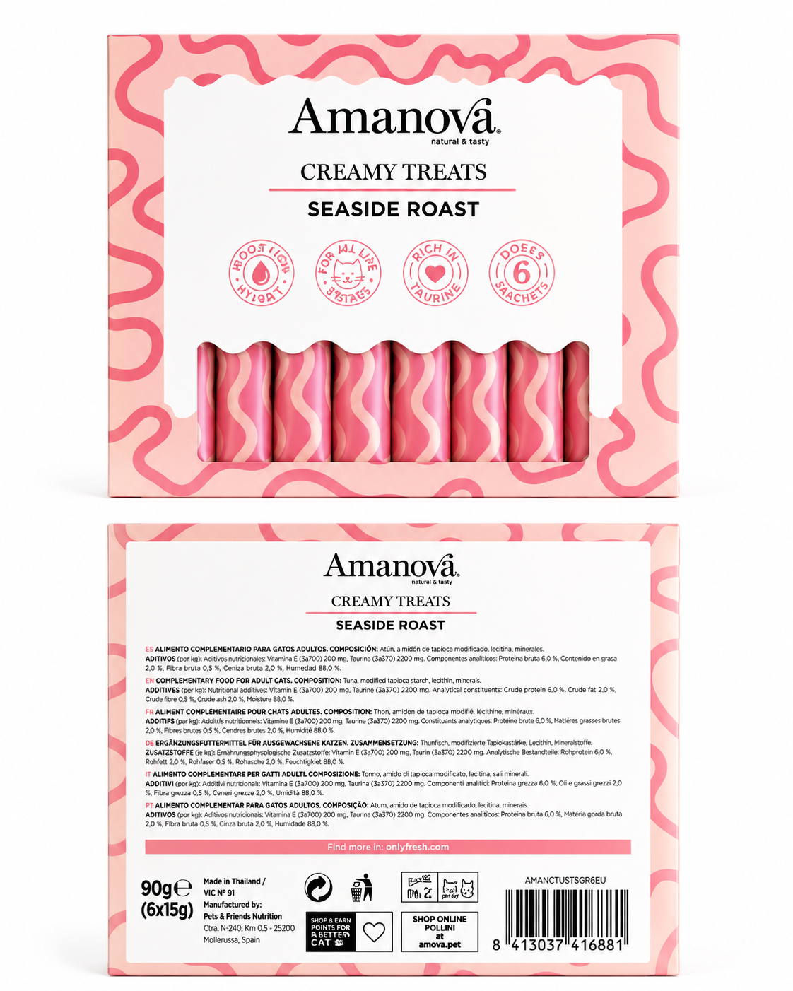 Amanova Creamy Treats – Seaside Roast (6x15g)