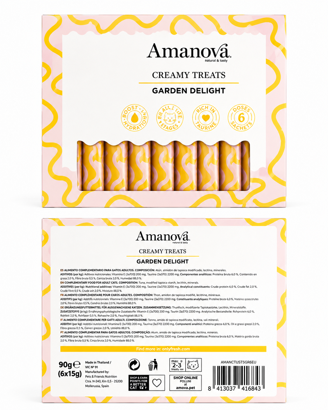 Amanova Creamy Treats – Garden Delight (6x15g)