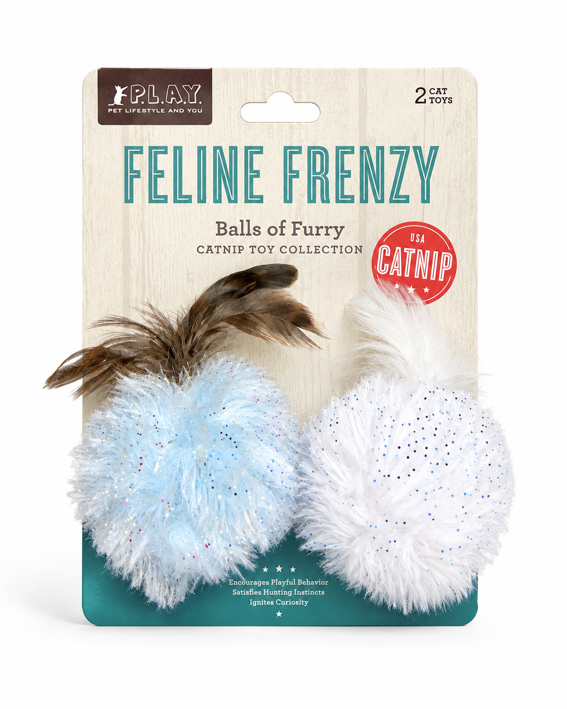 P.L.A.Y. Feline Frenzy – Balls of Furry Catnip Toy Collection (2er Set)