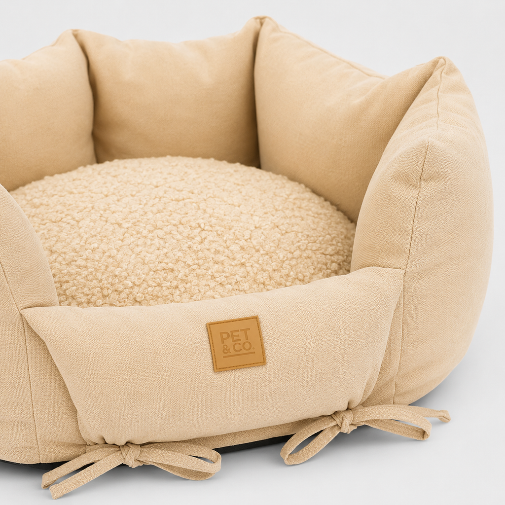 Ronny Canvas Luxury Dog Bed – Nature, Frontansicht