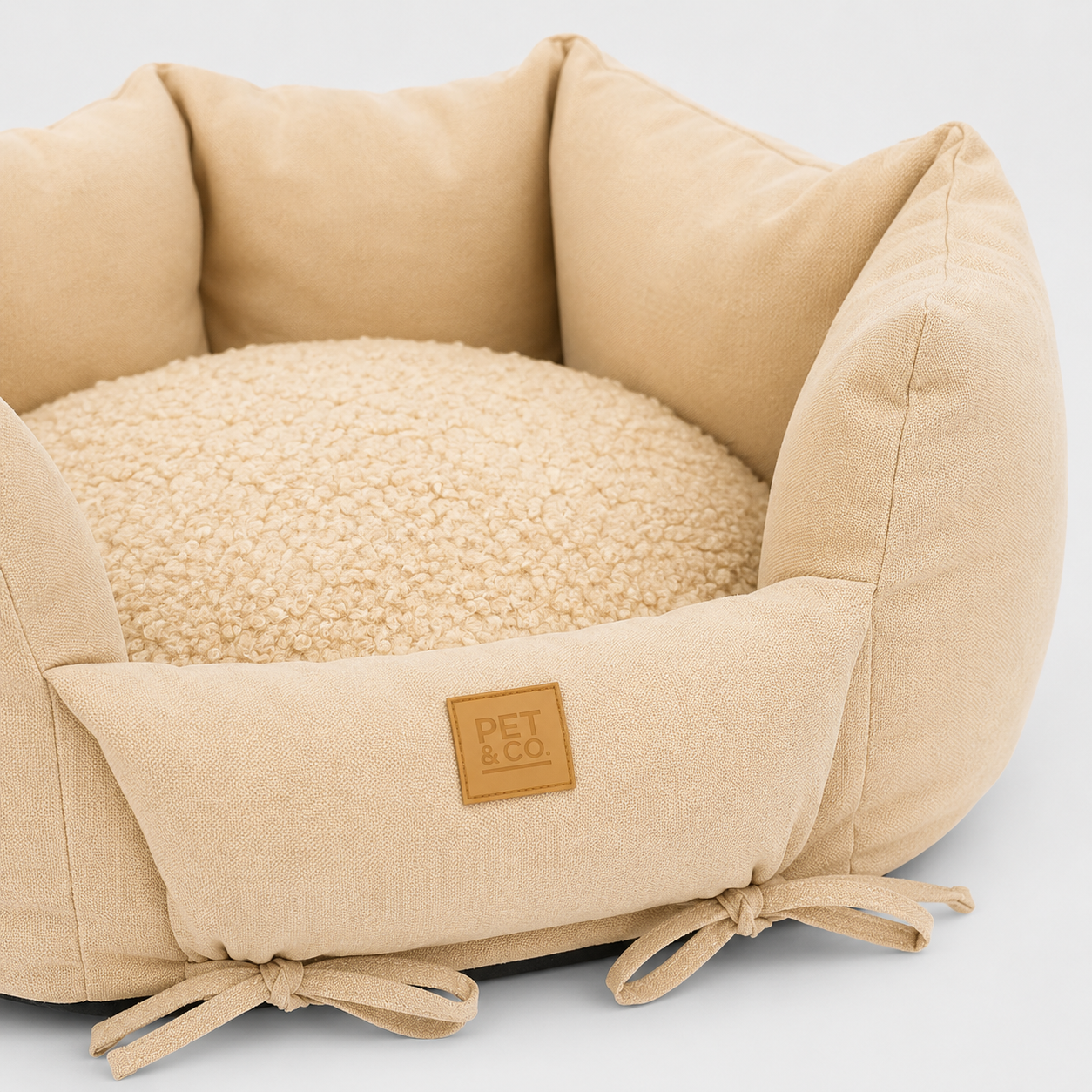 Ronny Canvas Luxury Dog Bed – Nature, Frontansicht