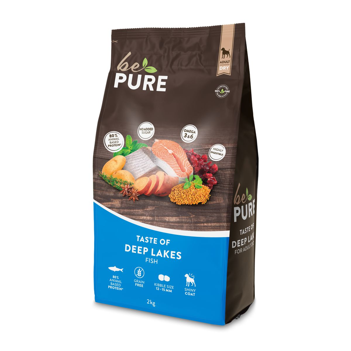 bePure Taste of Deep Lakes – Fish Trockenfutter für Hunde, 2kg