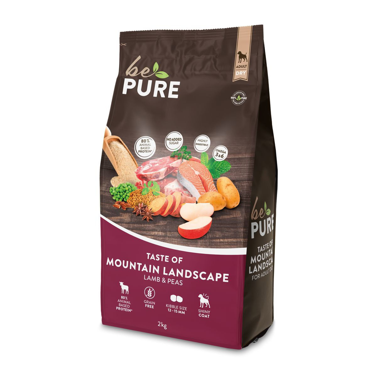 bePure Taste of Mountain Landscape – Lamb & Peas Trockenfutter für Hunde, 2kg