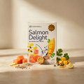 Loonawell Salmon Delight Bio Baked Dog Treats – Box mit Zutaten: Lachs, Mango, Ingwer, Koriander, Kapern