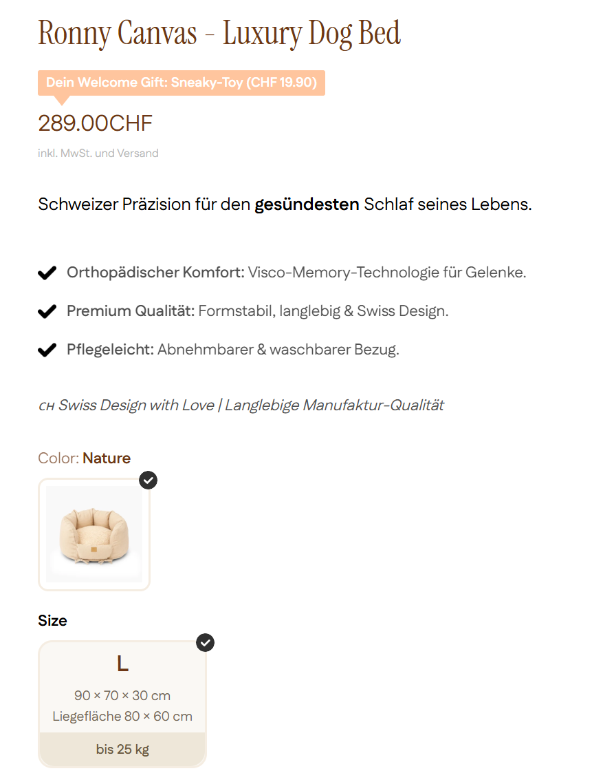 Ronny Canvas – Produktinfos: Preis, Features, Farbe Nature, Grösse L